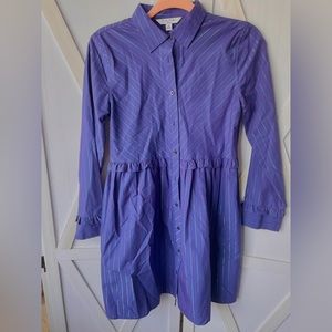 Brooks Brothers indigo Blue/red/silver stripe shirt dress